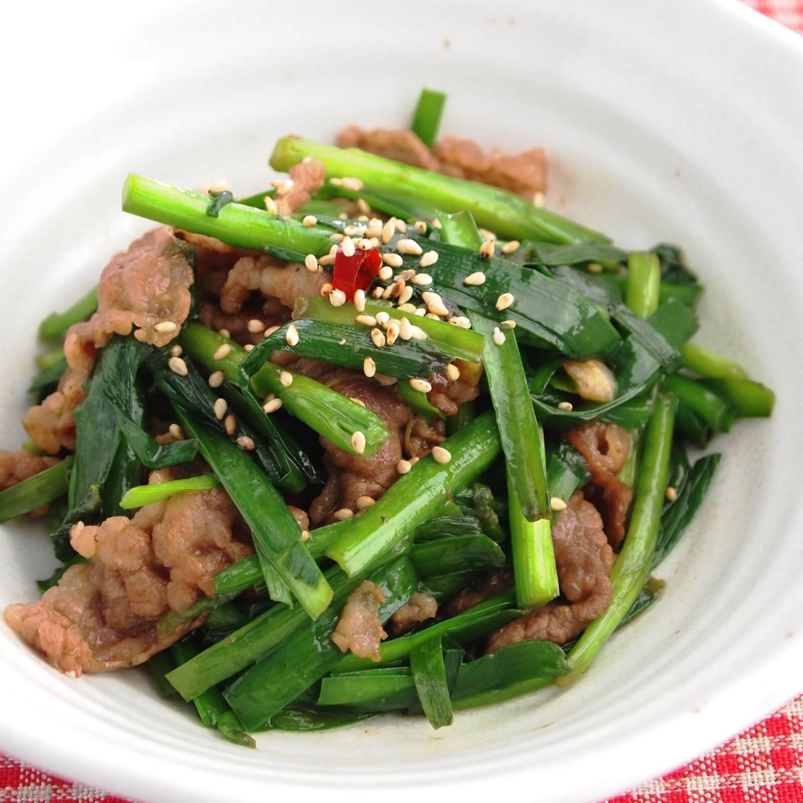 にらと牛肉の甘辛炒め にらと牛肉の甘辛炒め