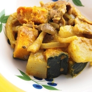 だいこんとかぼちゃのカレークリーム炒め煮