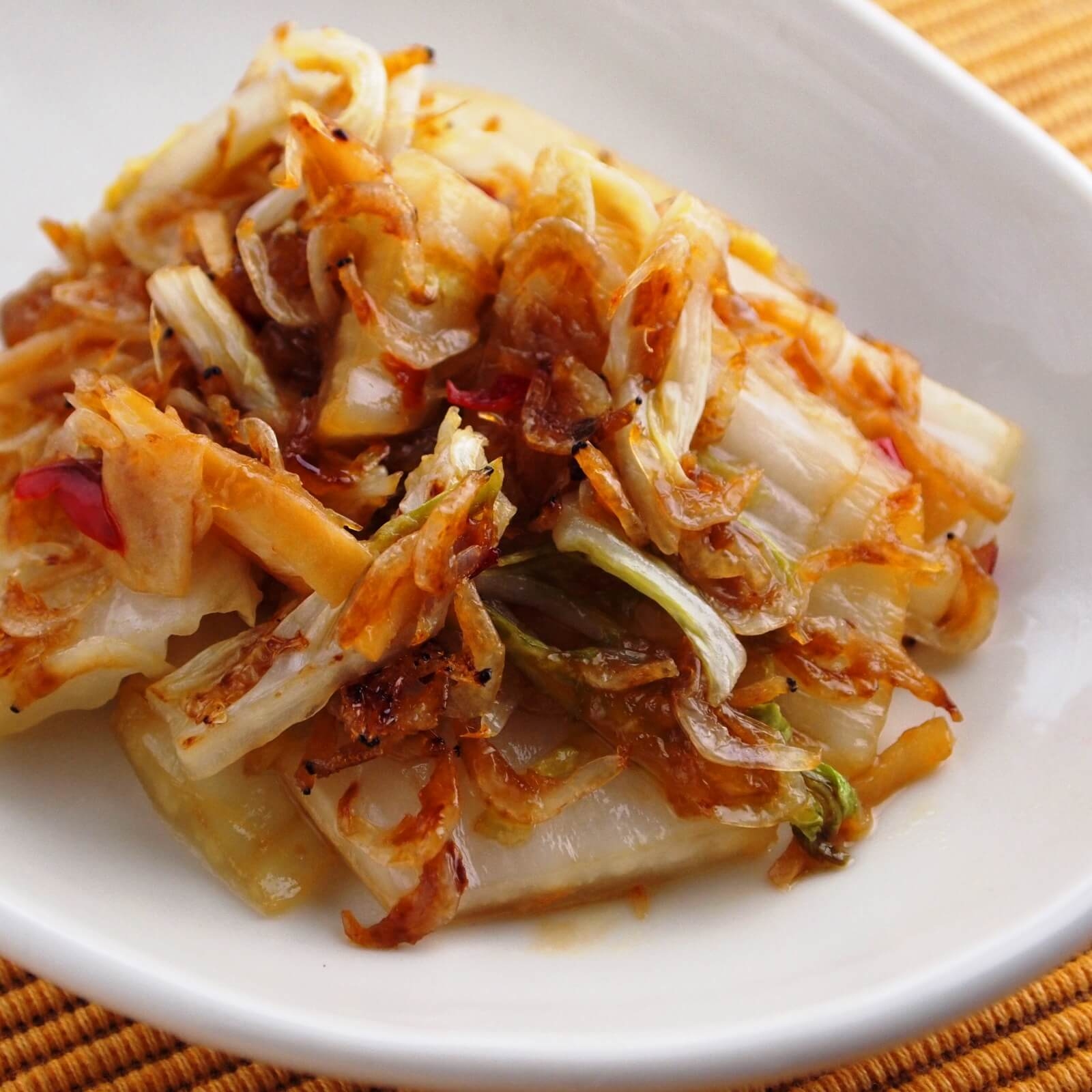 はくさいと干しえびの酢炒め