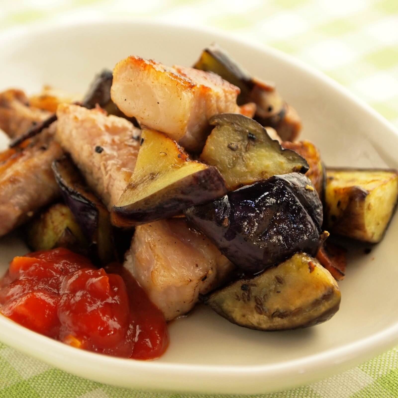 なすとポークのひとくちステーキ なすとポークのひとくちステーキ