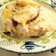 さつまいもの豚肉のミルク煮