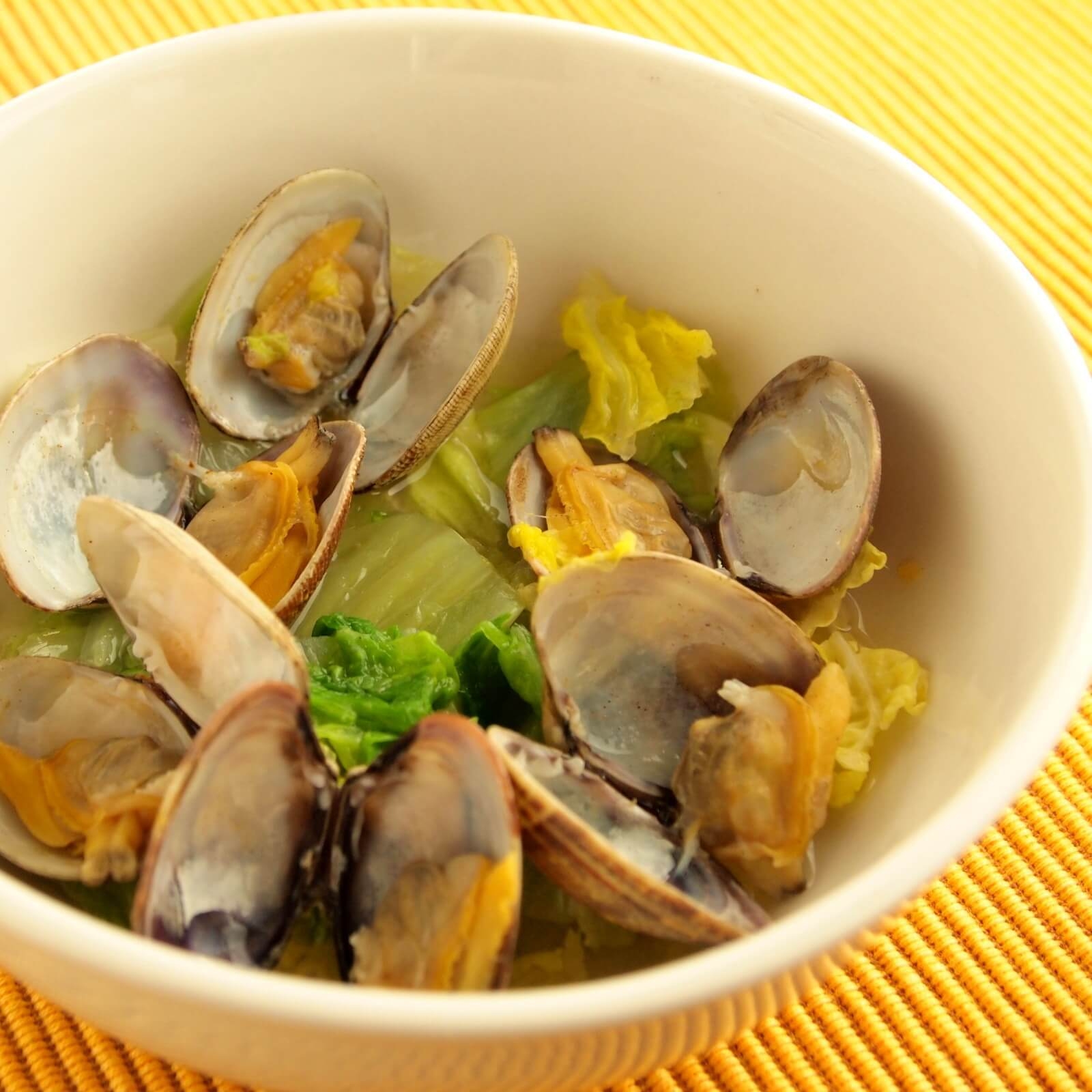はくさいとあさりの蒸し煮