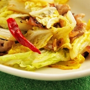 はくさいと豚肉の辛炒め